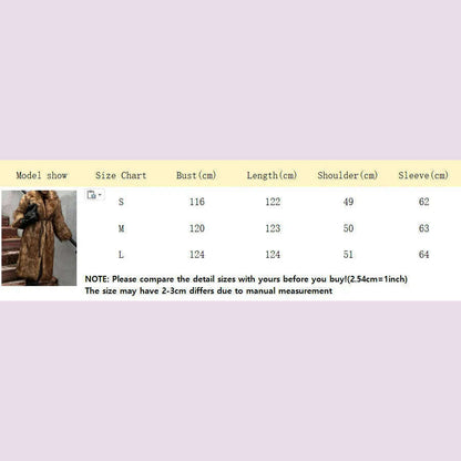 Dark Brown Faux Fur Long Overcoat For Women Fashion Lapel Single Breasted Loose Fluffy Plush Warm Coat Winter Thicken Outerwear