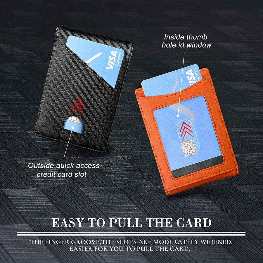 DIENQI Carbon Fiber Rfid Slim Card Luxury Wallet Money Bag Men's Wallet Bifold Billfold