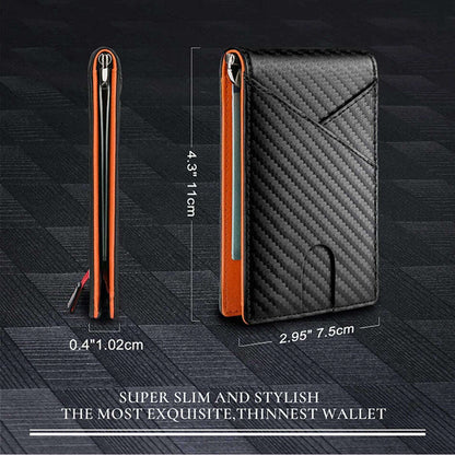 DIENQI Carbon Fiber Rfid Slim Card Luxury Wallet Money Bag Men's Wallet Bifold Billfold