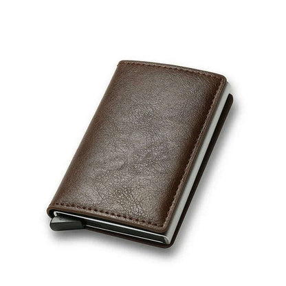 DIENQI Carbon Rfid Wallet Male Money Card Holder Pocket Mini Slim Wallet Women Men Smart Purses Automatic Pop Up Valet Walet