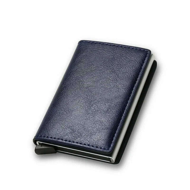 DIENQI Carbon Rfid Wallet Male Money Card Holder Pocket Mini Slim Wallet Women Men Smart Purses Automatic Pop Up Valet Walet