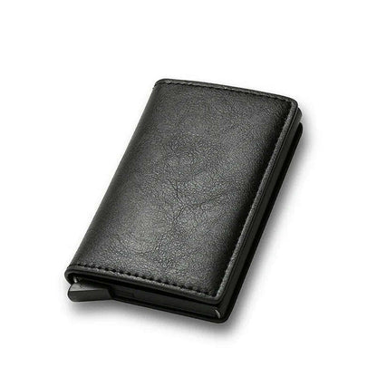 DIENQI Carbon Rfid Wallet Male Money Card Holder Pocket Mini Slim Wallet Women Men Smart Purses Automatic Pop Up Valet Walet