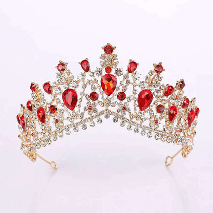 DIEZI Vintage Baroque Dark Blue Crystal Crown Bridal Hair Accessories Elegant Queen Tiaras Diadem Girls Wedding Dress Headbands