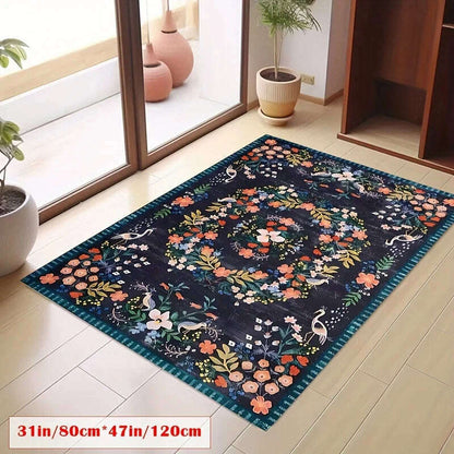 Distressed Dark Print Pattern Carpet Bohemian Tribal Carpets Persian Floor Mat Entrance Living Room Bedroom Dustproof Rug