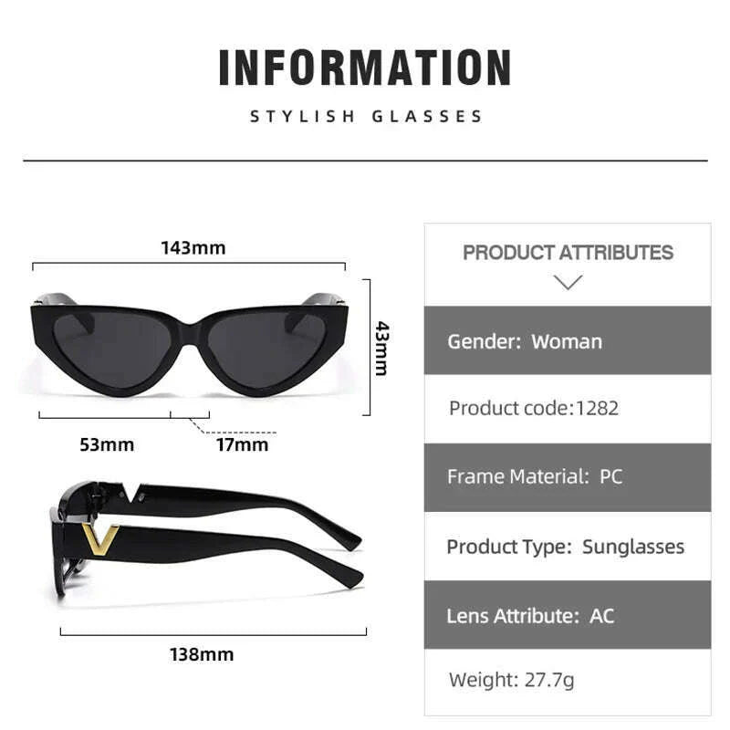 DYTYMJ Cat Eye Sunglasses Women Vintage Small Frame Eyewear for Women Luxury Brand Sun Glasses Women Gafas De Sol Mujer UV400