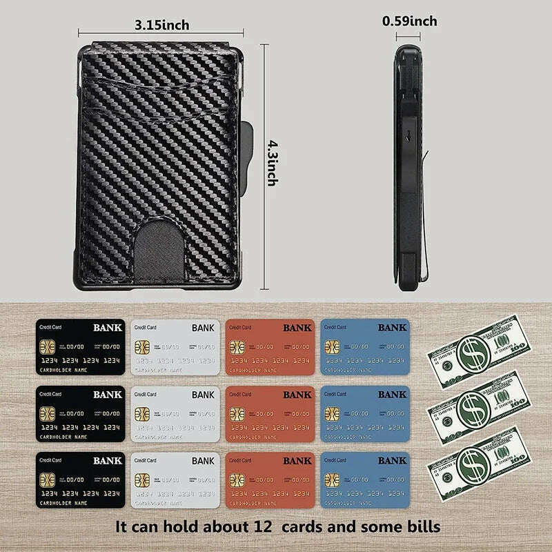 EDC Credit Card Holder Men Wallets Carbon Fiber Bank Cardholder Case Slim Wallet for Men Metal RFID Blocking Mens Wallet Choice