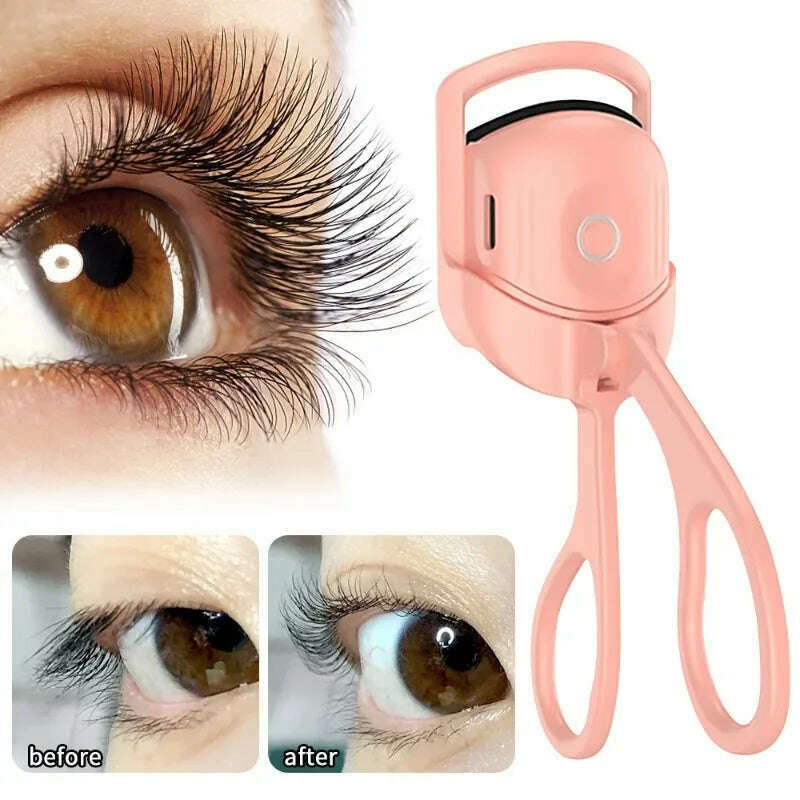 Electric Heated Comb Eyelash Curler Makeup Portable Temperature Control Charging Eye Lash Curler Lasting Thermal Eyelashes Tools