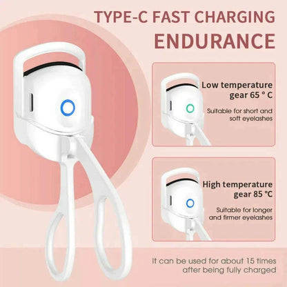 Electric Heated Comb Eyelash Curler Makeup Portable Temperature Control Charging Eye Lash Curler Lasting Thermal Eyelashes Tools