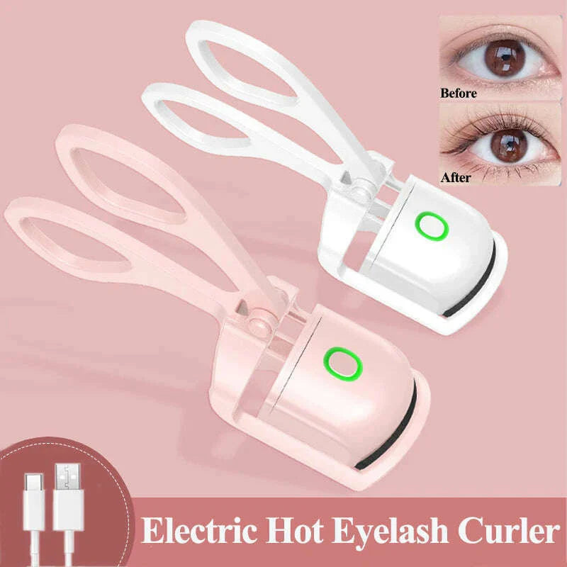 Electric Heated Eyelash Curler Professional Electric Temperature Control Charging Lasting Eyelash Curler Portable Lash Makeup