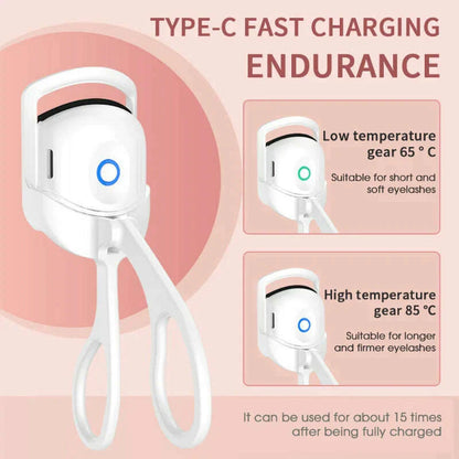 Electric Heated Eyelash Curler Professional Electric Temperature Control Charging Lasting Eyelash Curler Portable Lash Makeup