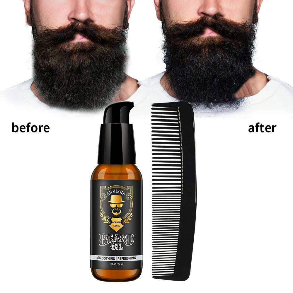 ENVISHA Growth Natural Beard Oil Thicker More For Men Treatment Beard Care Hair Loss  Conditioner Fast Enhancer Maintenance