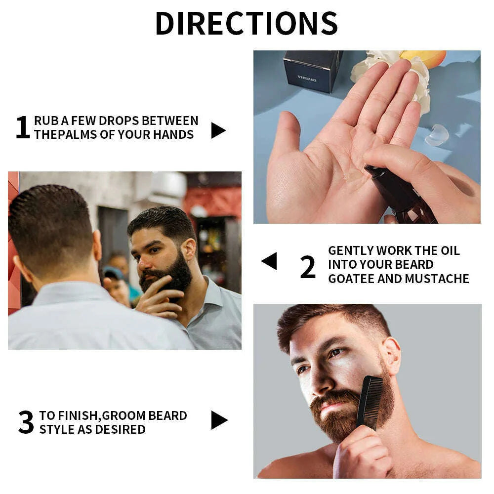 ENVISHA Growth Natural Beard Oil Thicker More For Men Treatment Beard Care Hair Loss  Conditioner Fast Enhancer Maintenance