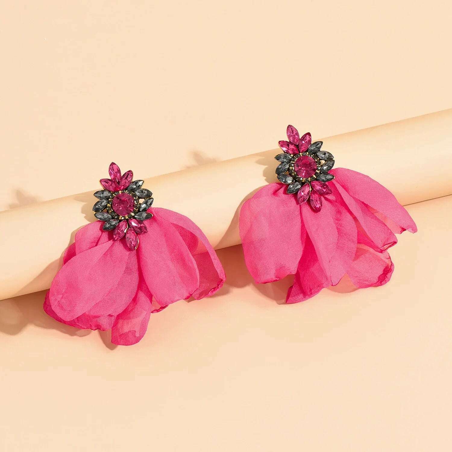 Ethnic Beach Jewelry Bohemia Fabric Handmade Flower Earrings For Women Rhinestone Geometry Dangle Earring Bijoux Accessories