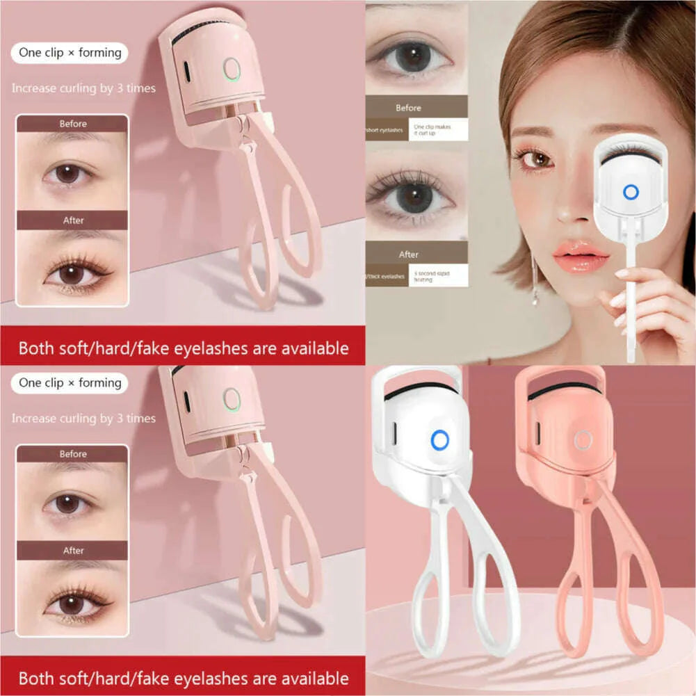 Eyelash Curler Portable Electric Heated Comb Eye Lash Long Lasting Eyelashes Curls Thermal Eyelash Curler Makeup Tools