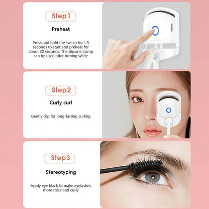 Eyelash Curler Portable Electric Heated Comb Eye Lash Long Lasting Eyelashes Curls Thermal Eyelash Curler Makeup Tools