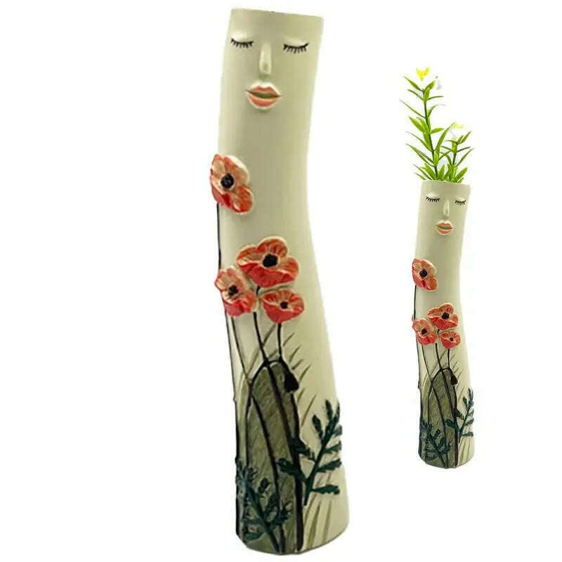 Family Flower Vases Family Bud Vases Boho Flower Plant Holder Cute Girls Face Vase Family Vase Ornament Romantic Decorative