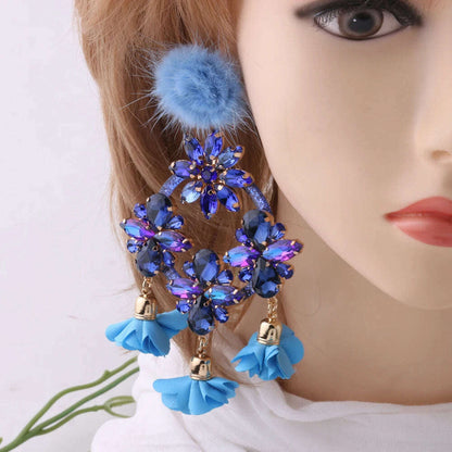 Fashion Big Earrings Metal Dangle Bohemian Eye Tassel Earrings Crystal Large Retro Long Brinco Ear Oorbellen Jewelry Wholesale