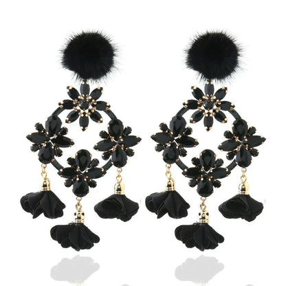 Fashion Big Earrings Metal Dangle Bohemian Eye Tassel Earrings Crystal Large Retro Long Brinco Ear Oorbellen Jewelry Wholesale