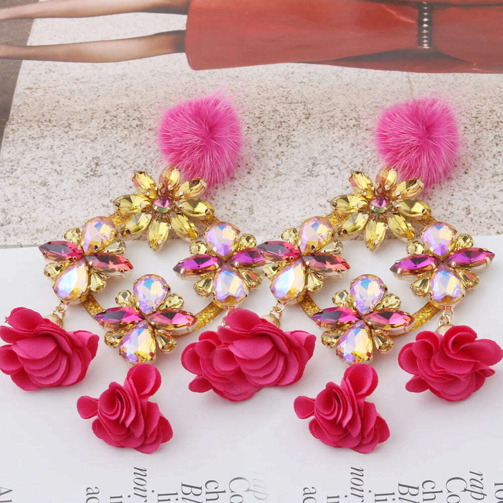 Fashion Big Earrings Metal Dangle Bohemian Eye Tassel Earrings Crystal Large Retro Long Brinco Ear Oorbellen Jewelry Wholesale