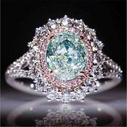 Fashion luxury new couple zircon ring romantic men and women wedding banquet accessories elegant temperament jewelry wholesale