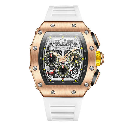Fashion Men's Watch ONOLA Unique Design Multi-functional Automatic Mechanical Watches Men's Tape Waterproof Wristwatch