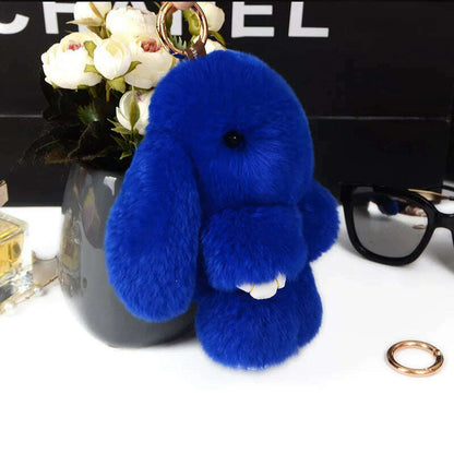Fashion  Pendant Bag Car Charm Tag Cute Mini Rabbit Toy Doll Real Fur Monster Keychains 100% Real Genuine Rex Rabbit Fur Keychai