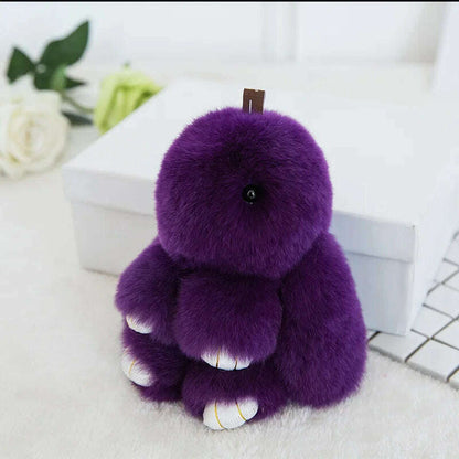 Fashion  Pendant Bag Car Charm Tag Cute Mini Rabbit Toy Doll Real Fur Monster Keychains 100% Real Genuine Rex Rabbit Fur Keychai