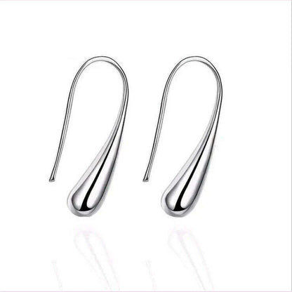 Fashion S925 Silver Needle Earrings Ring Bracelet Set Simple Personality Womens Water Drop Four-piece Jewelry Set for Women Gift