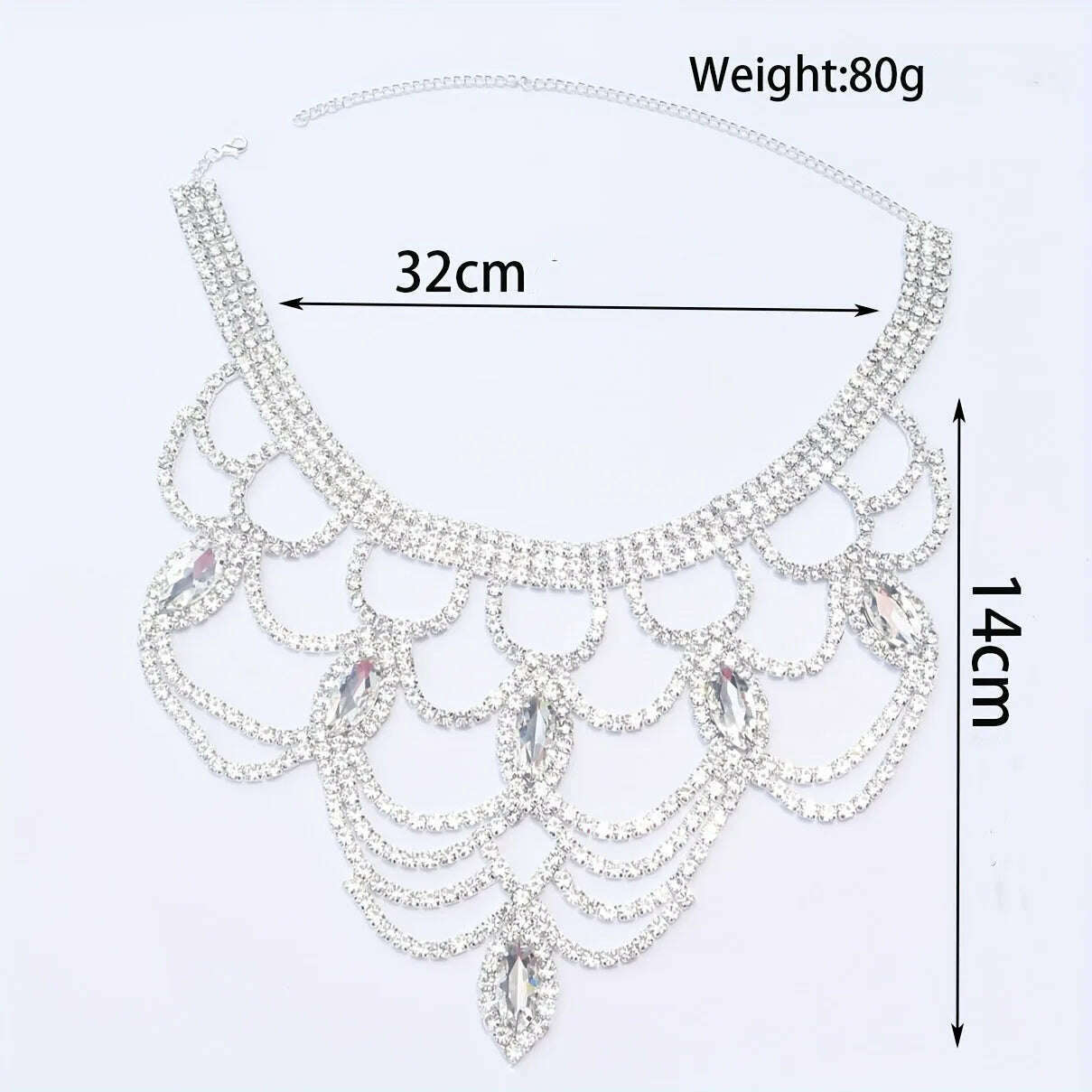 Fashion Shiny Rhinestone Necklace Jewelry Women's Exquisite Luxury Bridal Wedding Party Jewelry Necklace Wearing Accessories