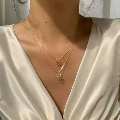 Fashion Tiny Heart Choker Necklace for Women Short Chain Shape Pendant Collares Necklace Ethnic Bohemian Jewelry Kolye Gift