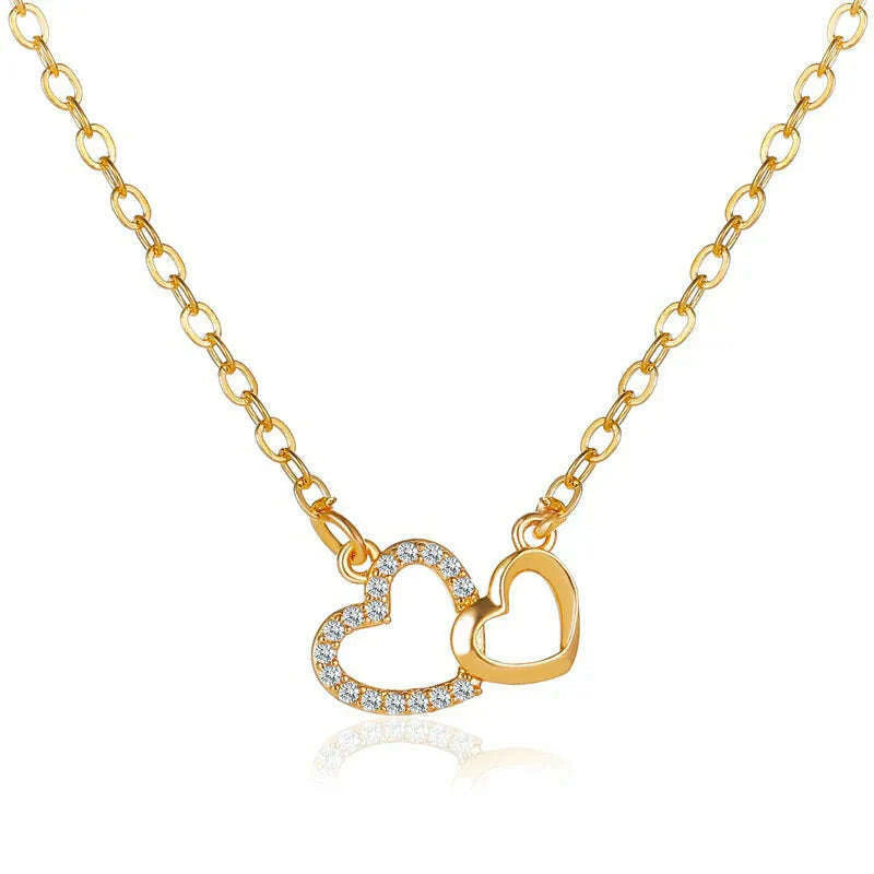Fashion Tiny Heart Choker Necklace for Women Short Chain Shape Pendant Collares Necklace Ethnic Bohemian Jewelry Kolye Gift