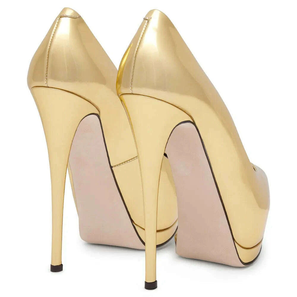 Fashion Women's Peep Toe High Heels Platform Pumps Stilettos Ladies Wedding Party Dress Shoes Blue Black Support Customized