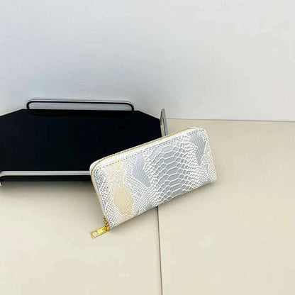 Female Coin Purse Crocodile Leather Long Women Wallet Serpentine Design Phone Purses for Ladies Cardholder Clutch Money Bag Sac