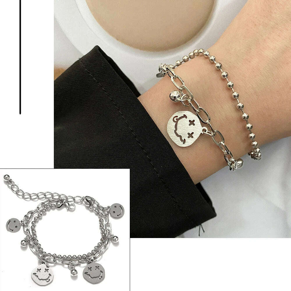 FNIO Bohemian Bracelets for Women Fashion Multilayer Beaded Chain Bracelets Set Charm Bracelet Bangles Jewelry Punk