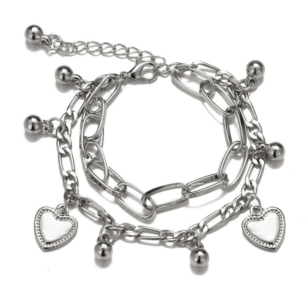 FNIO Bohemian Bracelets for Women Fashion Multilayer Beaded Chain Bracelets Set Charm Bracelet Bangles Jewelry Punk