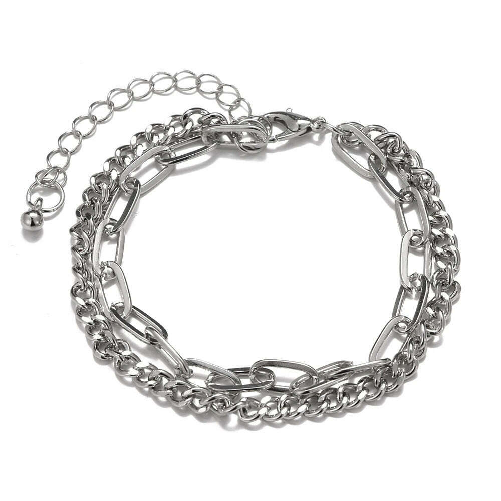 FNIO Bohemian Bracelets for Women Fashion Multilayer Beaded Chain Bracelets Set Charm Bracelet Bangles Jewelry Punk