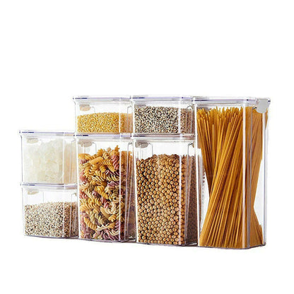 Food Grain Beans Storage Tank Cereal Dispenser Snacks Nut Transparent Clear Seal Box Freezer Organizer Plastic Pantry Container