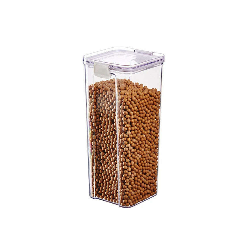 Food Grain Beans Storage Tank Cereal Dispenser Snacks Nut Transparent Clear Seal Box Freezer Organizer Plastic Pantry Container