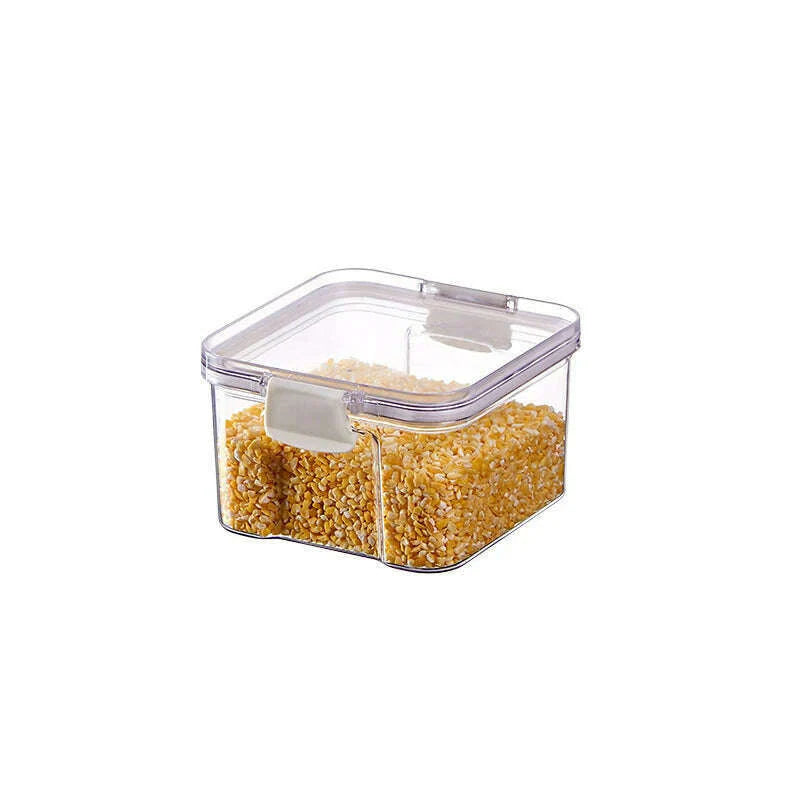 Food Grain Beans Storage Tank Cereal Dispenser Snacks Nut Transparent Clear Seal Box Freezer Organizer Plastic Pantry Container