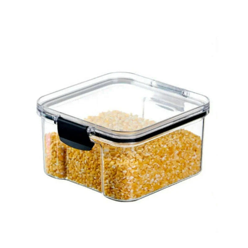 Food Grain Beans Storage Tank Cereal Dispenser Snacks Nut Transparent Clear Seal Box Freezer Organizer Plastic Pantry Container