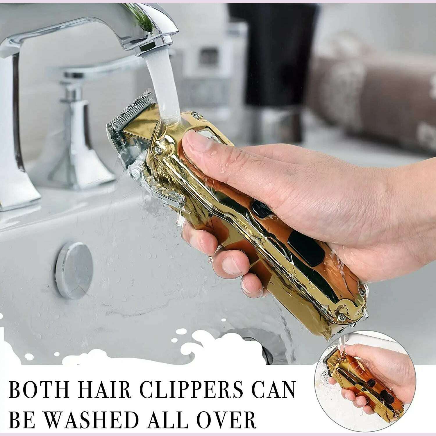 Full Metal Professional Hair Clipper Combo Kit Barber Cordless Hair Trimmer For Men Powerful Electric Hair Cut Machine Tool