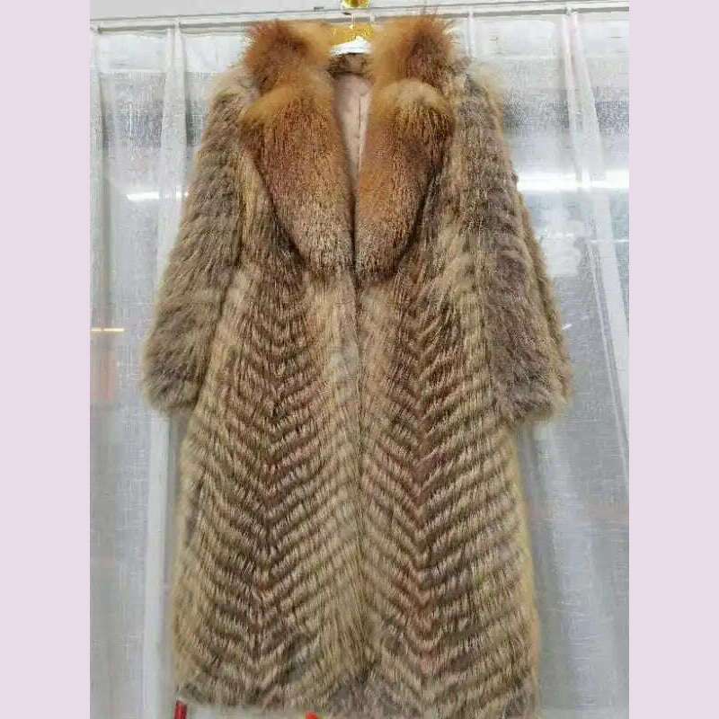 Furyoume Hot 2024 Women Winter Coat Real Fox Fur Coat X-long Luxury Clothes Natural Fluffy Fur Jacket Ladies Fashion Streetwear