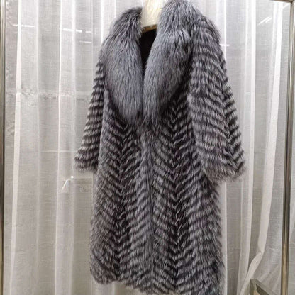 Furyoume Hot 2024 Women Winter Coat Real Fox Fur Coat X-long Luxury Clothes Natural Fluffy Fur Jacket Ladies Fashion Streetwear