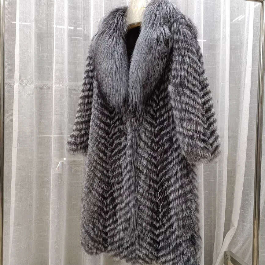 Furyoume Hot 2024 Women Winter Coat Real Fox Fur Coat X-long Luxury Clothes Natural Fluffy Fur Jacket Ladies Fashion Streetwear
