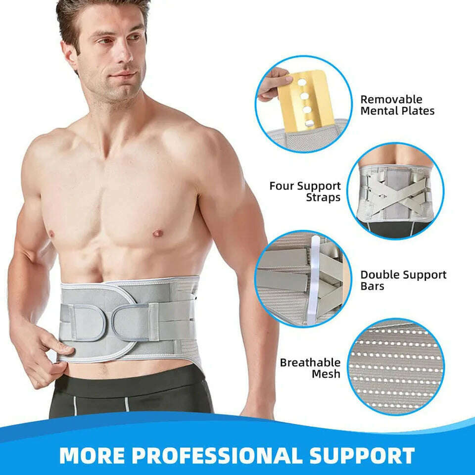GETINFIT Sports Waist Protection Warmth Breathable Lumbar Fixation Belt Imitation Vertebra Wider Steel Plate Support Men Women