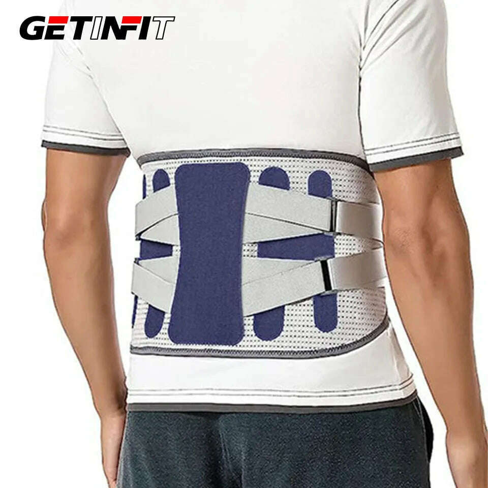 GETINFIT Waist Protector New Hot Pressure Breathable Adjustable Lumbar Support Fixed Belt Fitness Steel Plate Support Unisex