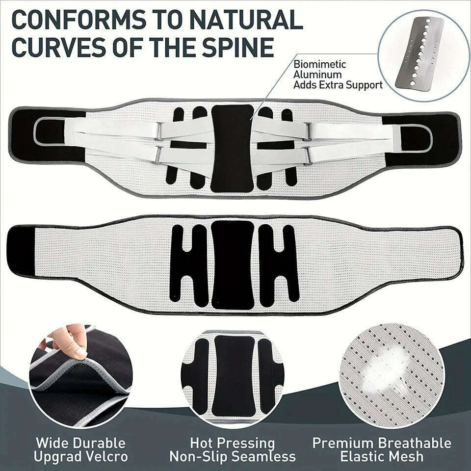 GETINFIT Waist Protector New Hot Pressure Breathable Adjustable Lumbar Support Fixed Belt Fitness Steel Plate Support Unisex