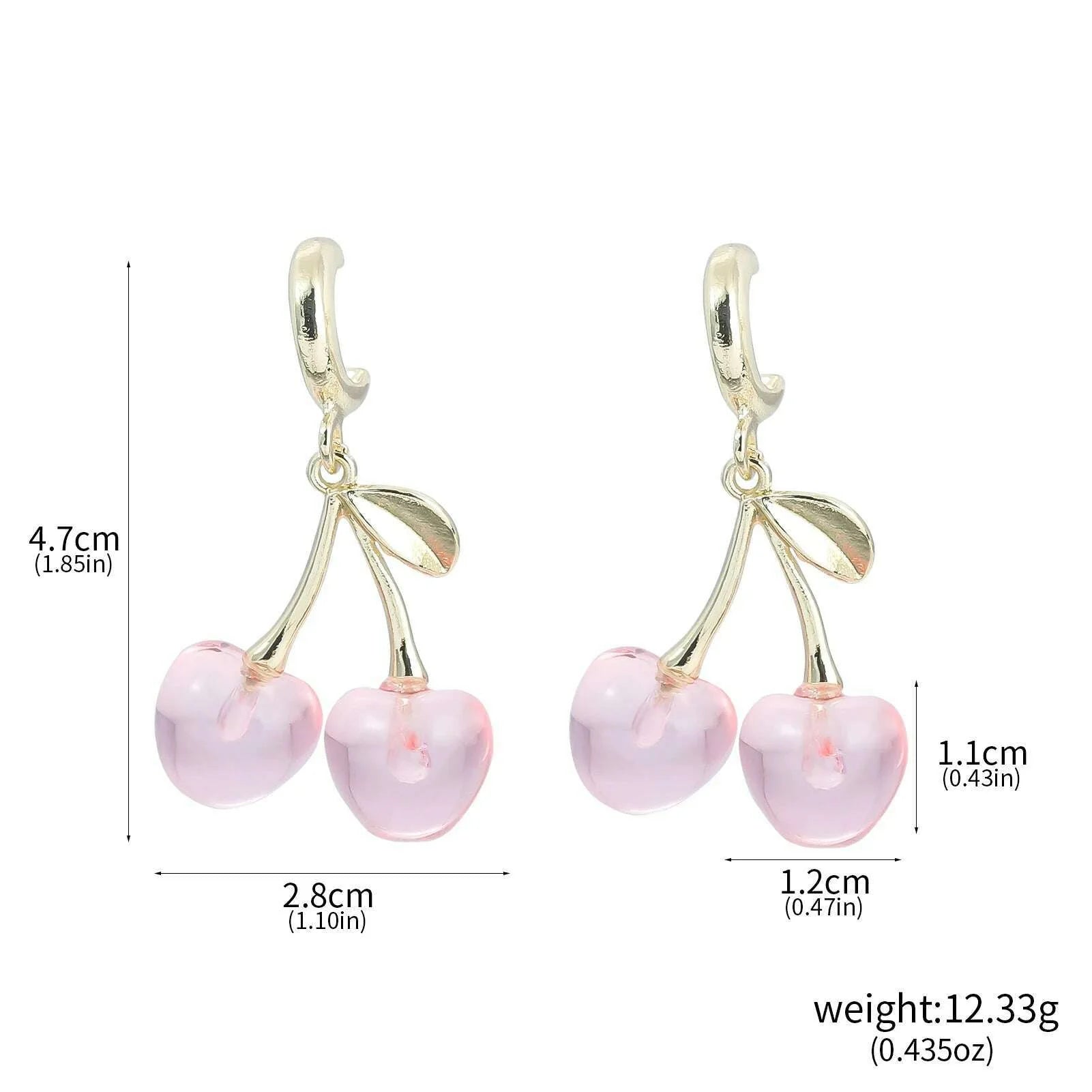 Girls Pink Red Cherries Cherry Earrings Fashion Creative Sweet Fruit Earrings for Women Men Summer Jewelry Accessorie Gifts