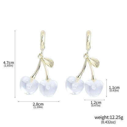 Girls Pink Red Cherries Cherry Earrings Fashion Creative Sweet Fruit Earrings for Women Men Summer Jewelry Accessorie Gifts