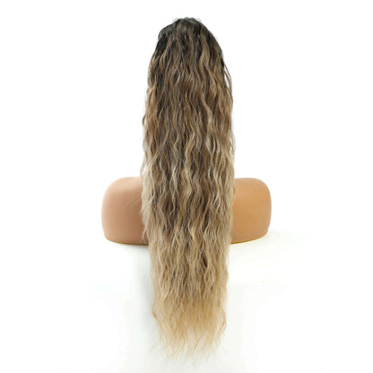 Gladys Water Wave Ponytail Free Shipping Heat Resistant Synthetic Fiber Curly Drawstring Ponytai Hair Extension for Black Women